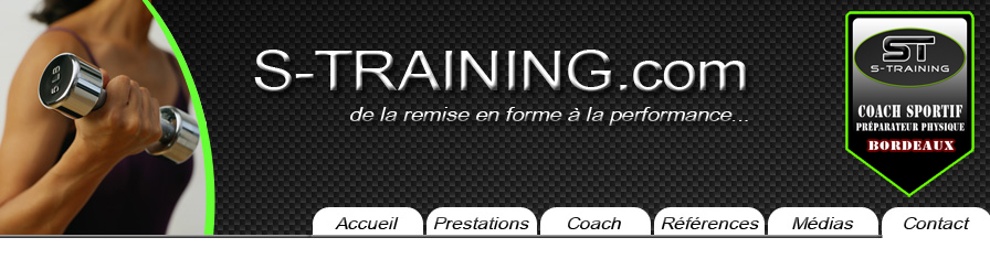 contact et menu de s-training;com