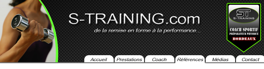 r�f�rences et menu de s-training coaching sportif � Bordeaux